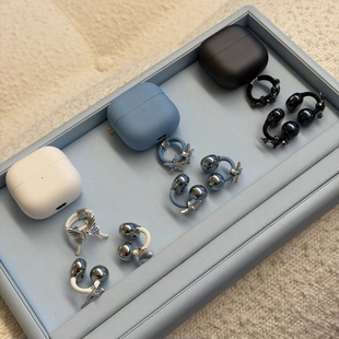 适用于freeclip2代耳机钻扣满钻海星耳夹扣小众黑色星芒耳饰配饰