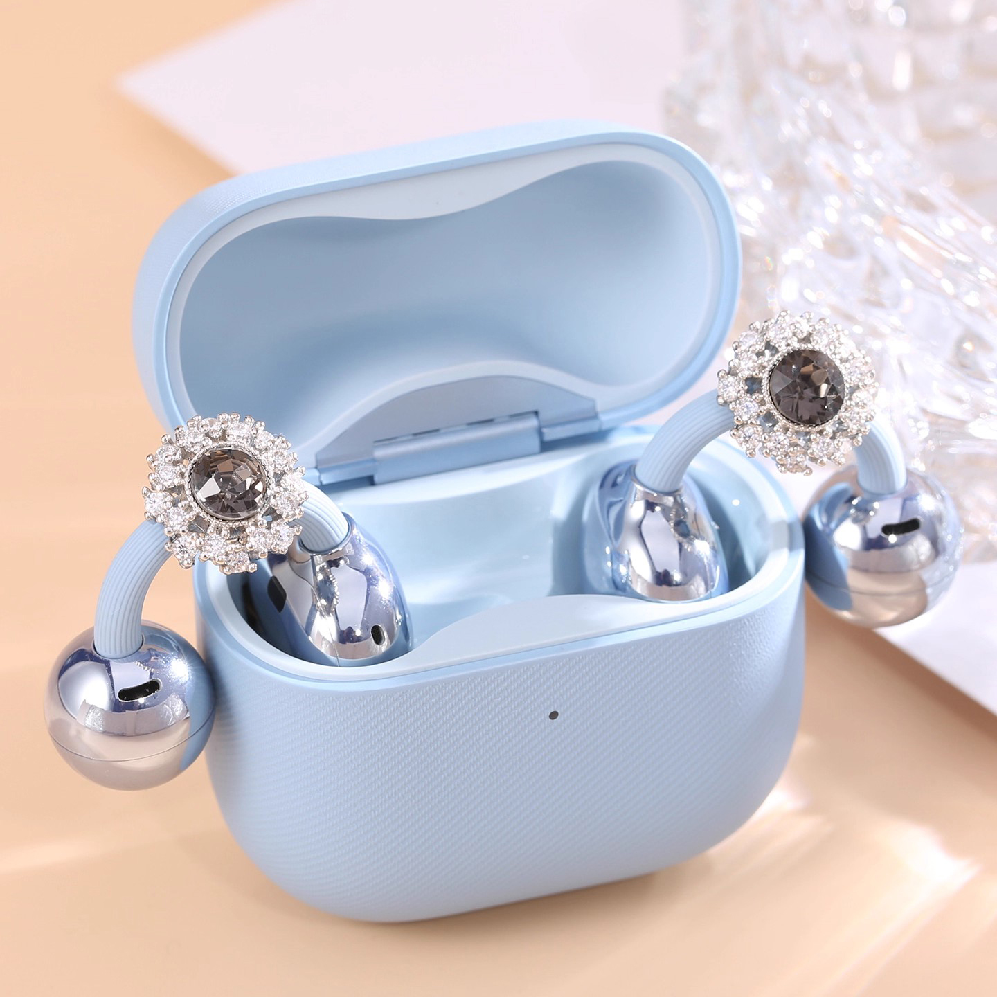 适用freeclie2耳夹耳机钻扣爆闪时尚个性耳夹扣配饰蓝牙装饰耳饰