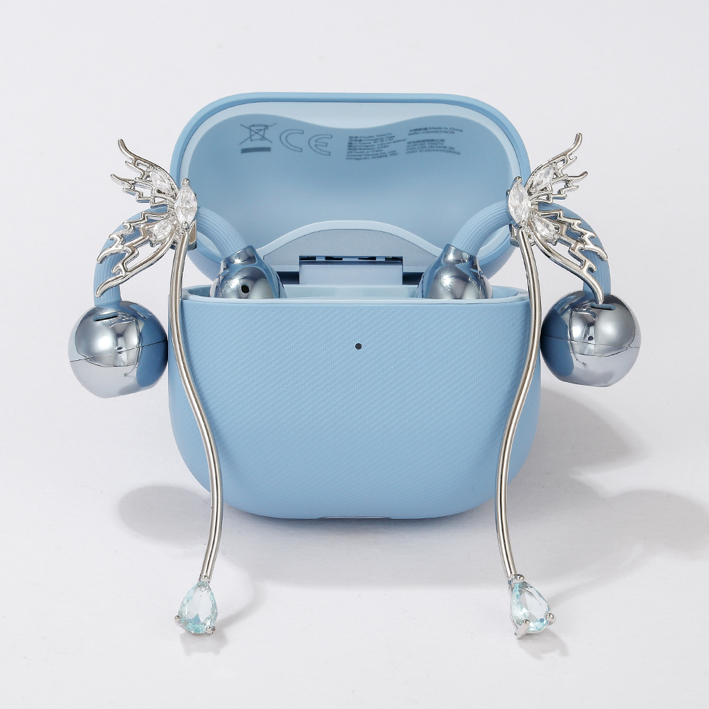 适用于freeclip2耳机钻扣蝴蝶长款锆石耳夹扣巴黎时尚周同款配饰