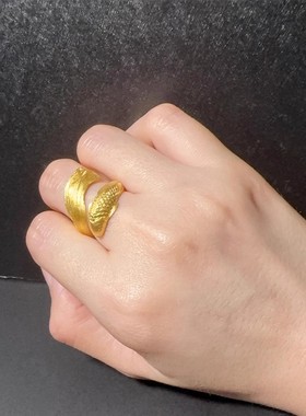 【锦鲤衔波】古法浮雕锦鲤戒指女轻奢高级感国风气质新年指环饰品