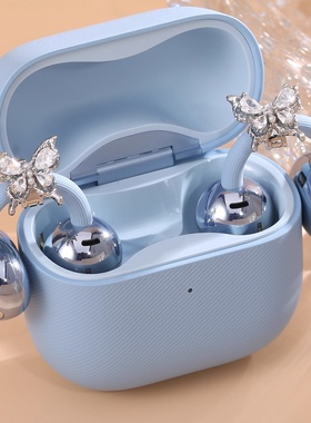 适用freeclie2耳机钻扣白晶珍珠蝴蝶夹扣时尚耳夹式装饰扣配饰女