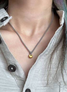 小金豆编织项链高级感设计吊坠