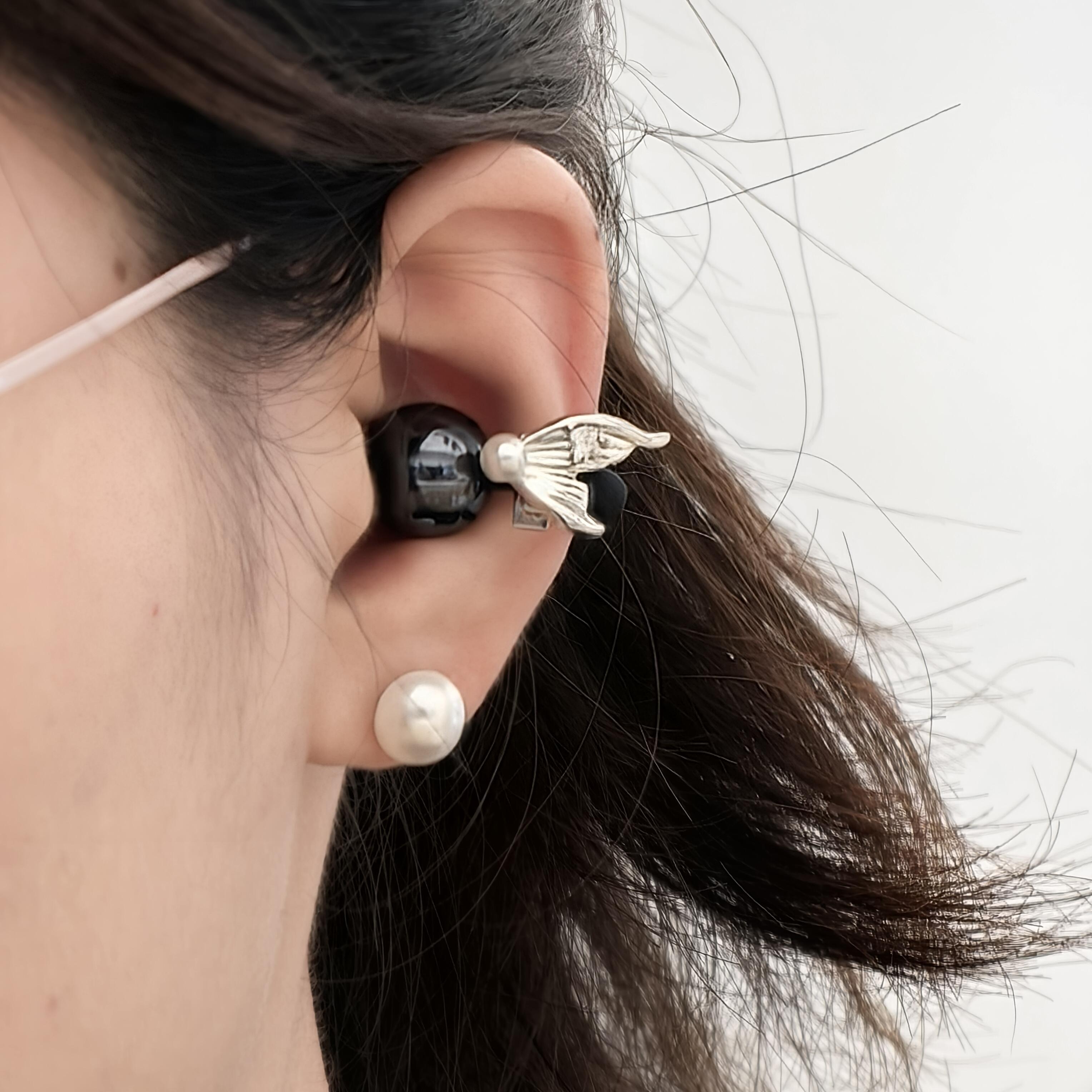适用于freeclip2耳机钻扣女鲨鱼尾耳夹扣2025新款高级感耳饰配饰
