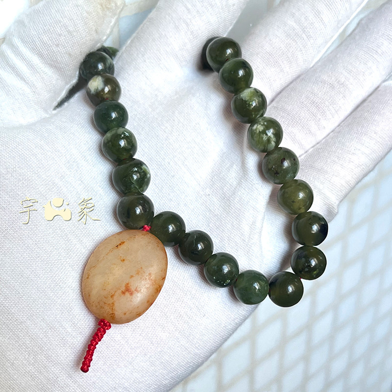 天然玉器南玉南方碧玉文玩手串蛇纹石玉手链配饰和田玉盘珠子包邮