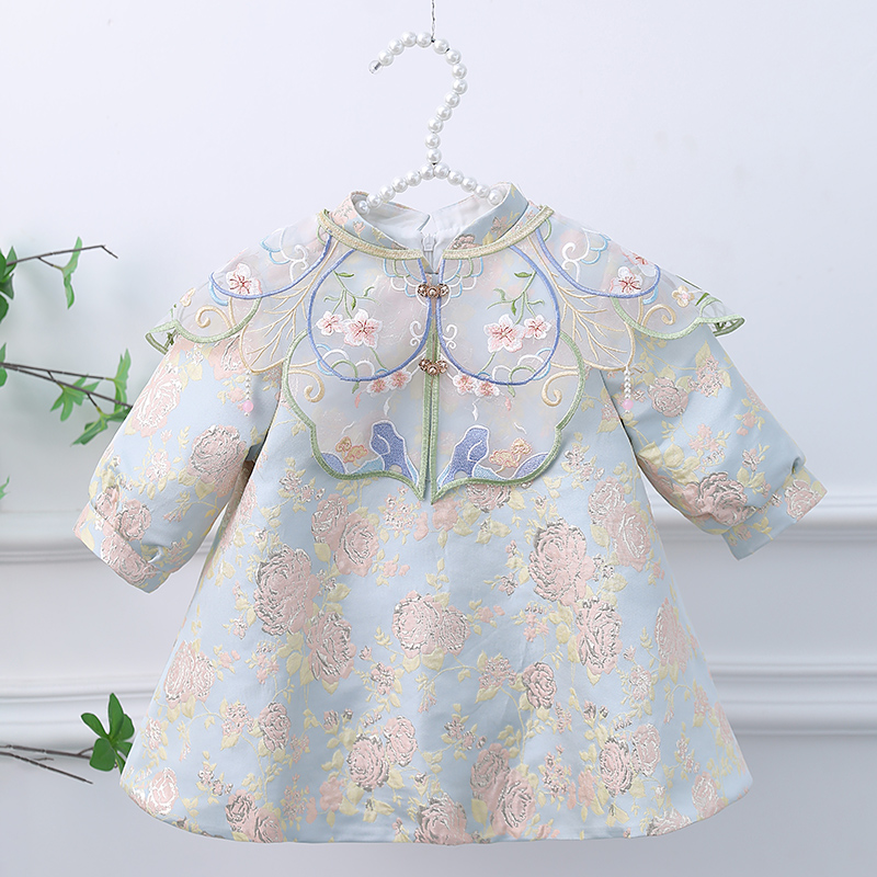中国风一周岁女宝宝礼服旗袍