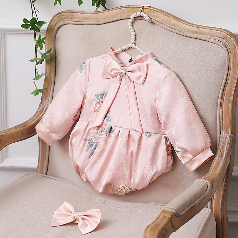 一周岁女宝宝礼服旗袍粉色