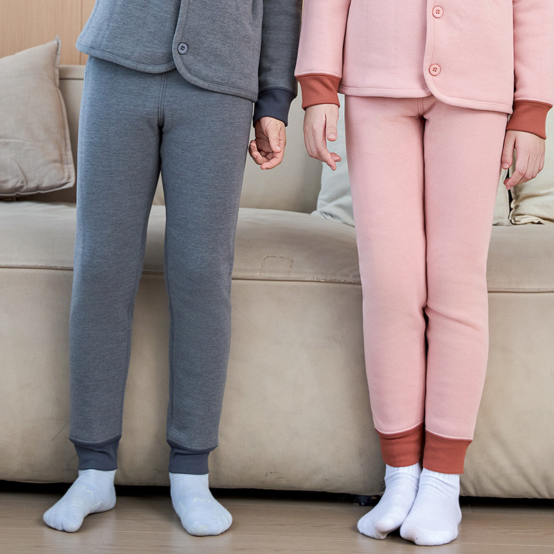 儿童保暖裤加绒加厚男童女童秋衣秋裤学生内穿校服秋冬季棉裤