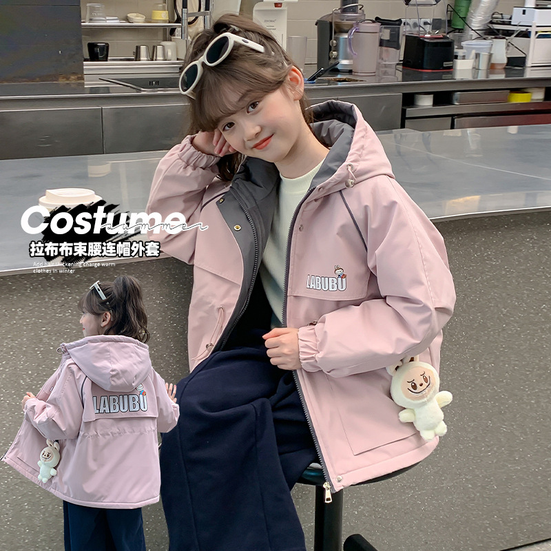 女童外套2025新款秋冬儿童冲锋衣洋气上衣冬季女孩大童装派克棉服
