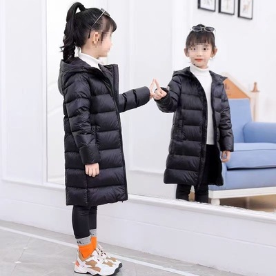 2025新款儿童羽绒服轻薄中长款过膝男童小孩女童宝宝中童修身外套