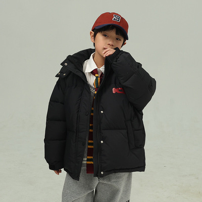 新国标90白鸭绒加厚男童羽绒面包服童装2025冬款高充绒儿童羽绒服