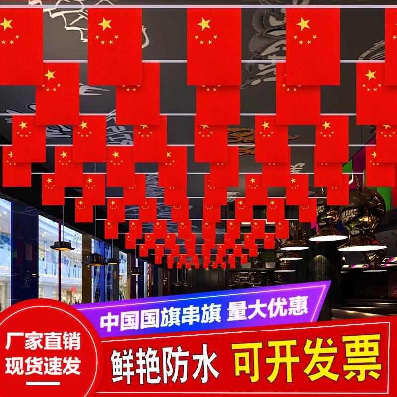 国旗串旗小红旗中国小国旗五星红旗国旗装饰吊旗串旗彩旗国庆装饰