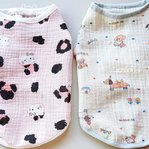 透气轻薄纯棉纱布宠物衣服