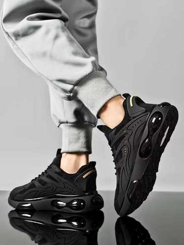 黑色气垫运动鞋男夏季透气2025