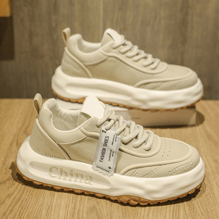 男鞋2025新款冬季潮牌高级感厚底休闲板鞋青少年百搭软底小白潮鞋