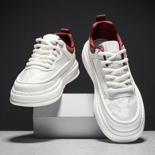 春季透气薄款男鞋迷彩潮牌板鞋高级感百搭休闲小白鞋男款冰丝布鞋