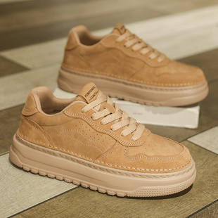 男鞋2025新款冬季真皮复古板鞋男士休闲鞋子秋冬百搭软底运动潮鞋