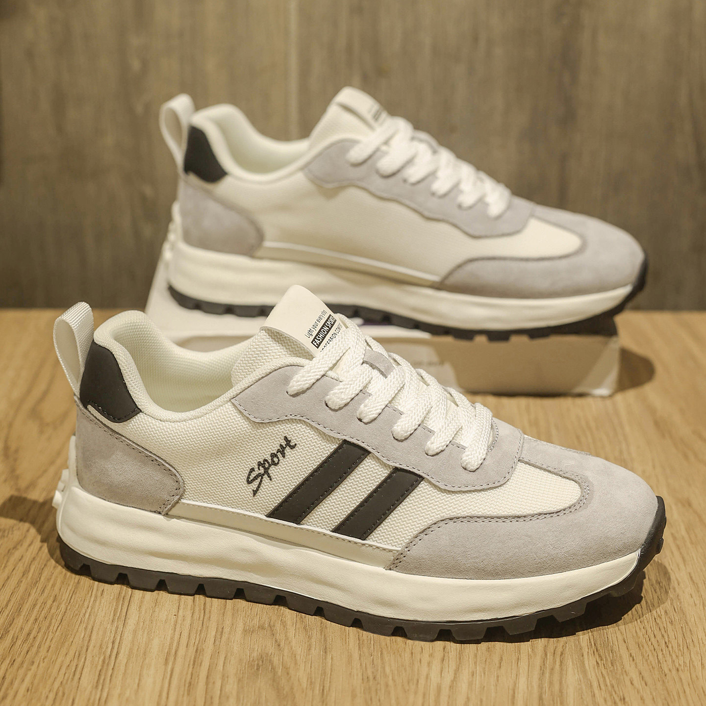 鞋子男鞋2026新款春夏款透气高级感厚底德训阿甘运动休闲布鞋男款