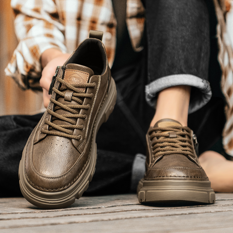 英伦风复古百搭休闲皮鞋男士低帮