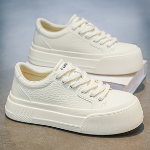 男鞋高级感厚底增高小白鞋男款时尚百搭软底休闲板鞋包头春季鞋子