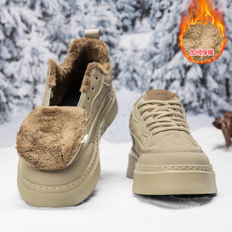男鞋冬季加绒保暖棉鞋男款冬天加厚冬鞋韩版厚底休闲板鞋冬款鞋子