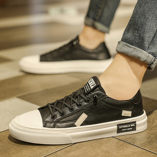 2025年新款秋冬百搭休闲板鞋男鞋精神小伙鞋子男士黑色小皮鞋潮鞋