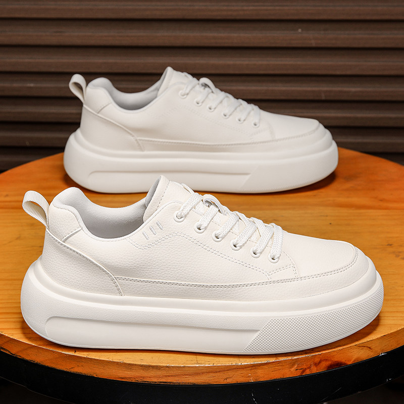 男鞋厚底轻便耐磨小白鞋时尚韩版潮流休闲板鞋男款软底高级感鞋子,流行男鞋,休闲板鞋,淘宝优惠券,粉丝福利购,淘宝优惠卷