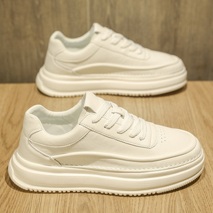 男鞋2025新款高级感增高小白鞋男款韩版厚底休闲鞋子百搭板鞋软面