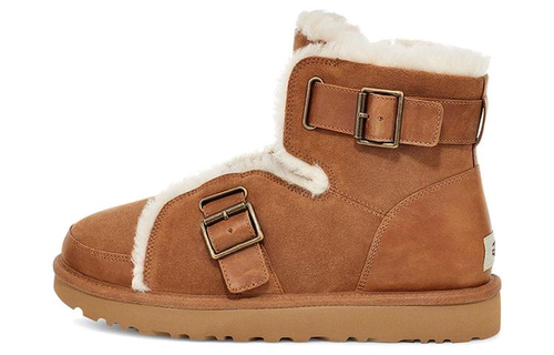 UGG Dune Mini Buckle Boot 牛反绒 保暖 加绒栗子棕 1119431-CHE