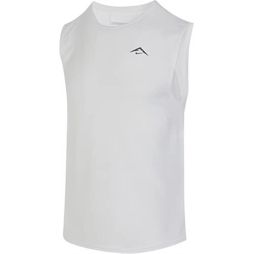 Nike logo标识圆领速干无袖 跑步背心 男 山峰白FN3310-121