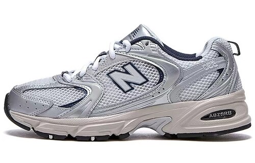 New Balance 53 低帮复古跑步鞋 男女同款 灰银MR530KA
