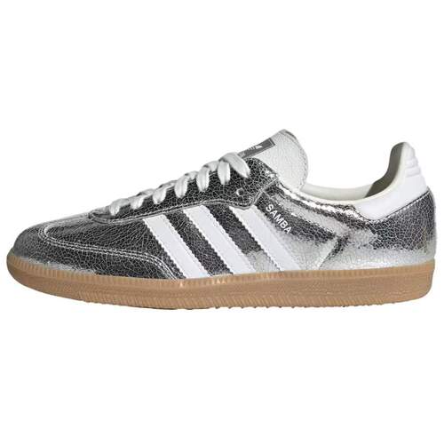 adidas originals Samba OG 耐磨 低帮 板鞋 女款 银色JR0035