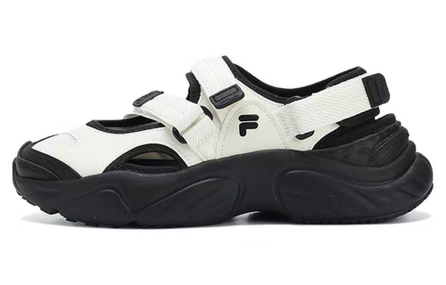 FILA FUSION斐乐潮牌 Conch 运动凉鞋 女款 黑白 T12W321401FWB