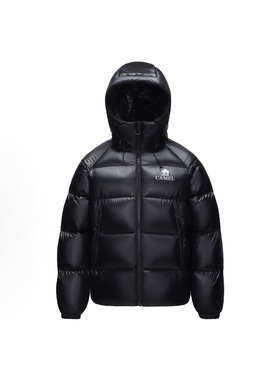 骆驼黑钻5pro防风连帽羽绒服A35WR07006 咩咩仓