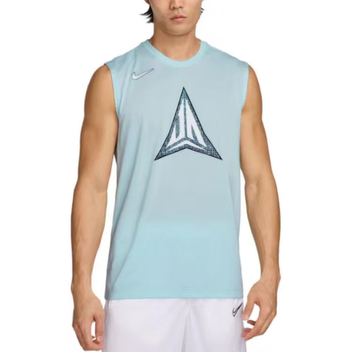Nike 徽标圆领宽松套头无袖T恤 男款 蓝色FZ8080-474