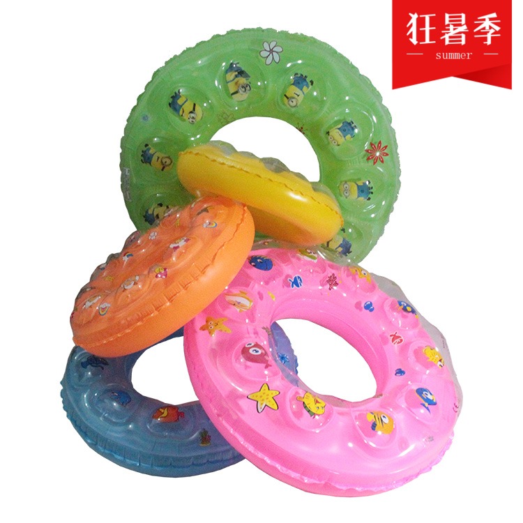 Trẻ em mới màu vàng vịt bơi thuyền bơi vòng bé 2-3-4-5 tuổi chơi nước inflatable phim hoạt hình ghế vòng phao bơi cho người lớn