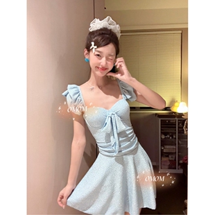 5143 清凉质感度假连体两件套显瘦泡温泉海边沙滩泳装 海盐日记