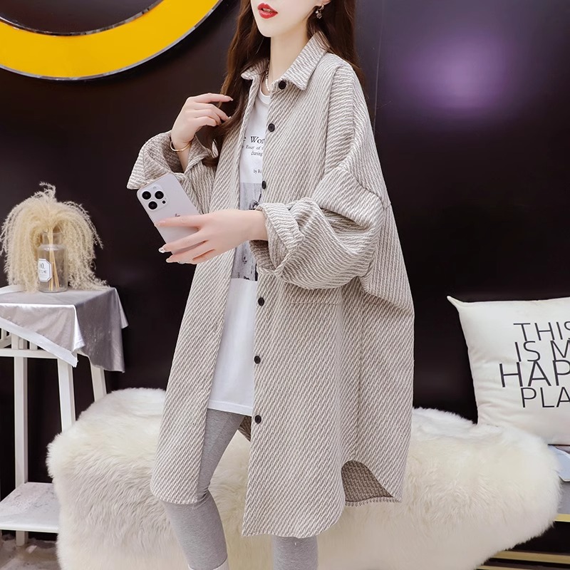 2025新款加厚磨毛格子衬衫女