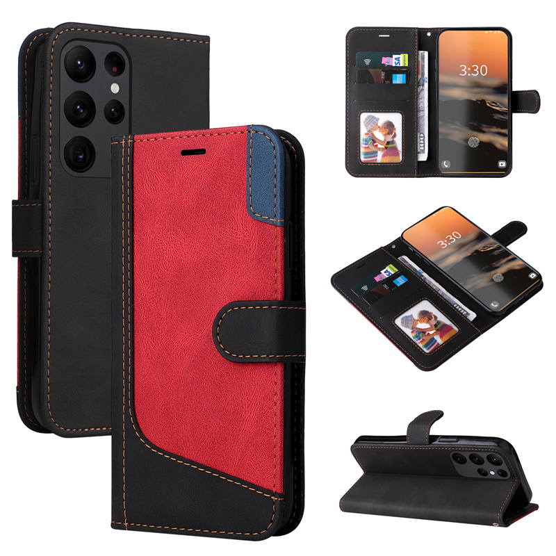 插卡带前盖适用三星S24Ultra手机壳S23皮套S22翻盖式S21+新款带扣S20 FE钱包S10E防摔S9全包S8软壳note10硅胶