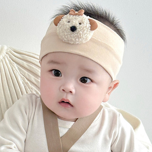 婴儿帽子夏季薄款0到3个月宝宝护囟门帽春季男宝小月龄发带春款女