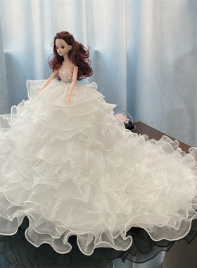 45*80cm洋娃娃婚纱娃娃大拖尾汽车摆件创意礼物公主生日女孩摆件