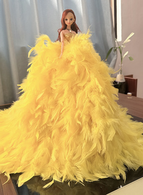 45*80cm洋娃娃婚纱娃娃大拖尾汽车摆件创意礼物公主生日女孩摆件