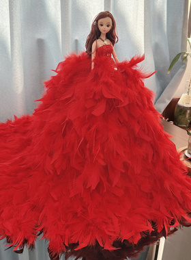 45*80cm洋娃娃婚纱娃娃大拖尾汽车摆件创意礼物公主橱窗摆件新