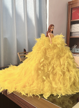 45*80cm洋娃娃婚纱娃娃大拖尾汽车摆件创意礼物公主生日女孩摆件