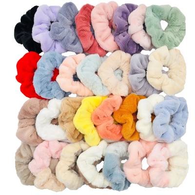 6/1pc Hair Scrunchies Furry Elastic Band Women Girl tail Hol