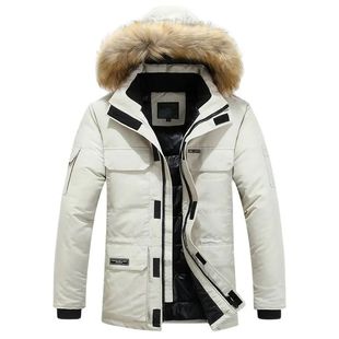 Mens Casual Men Collar Turn Down Winter Thick Jackets Parkas