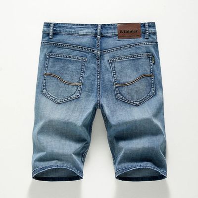 2023 Summer Shorts Jeans Men Denim Pants Sretch Dark Blue Fa