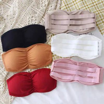 Summer Strapless Bra Women Invisible One-piece Wrapped Tube