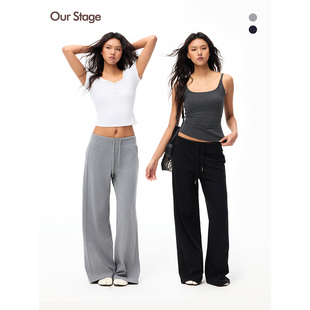 久穿不变形宽松显瘦垂感舒适简约百搭直筒休闲裤 女 Stage Our