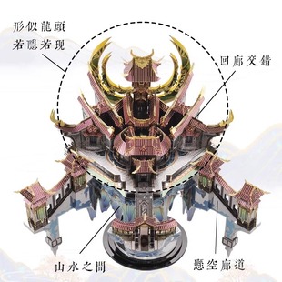 龙感龙宫3D立体金属拼图拼装模型摆件高难度手工diy玩具新年礼物