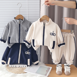 外套童装 男童套装 4岁宝宝衣服春季 运动两件套洋气1 春装 2026新款